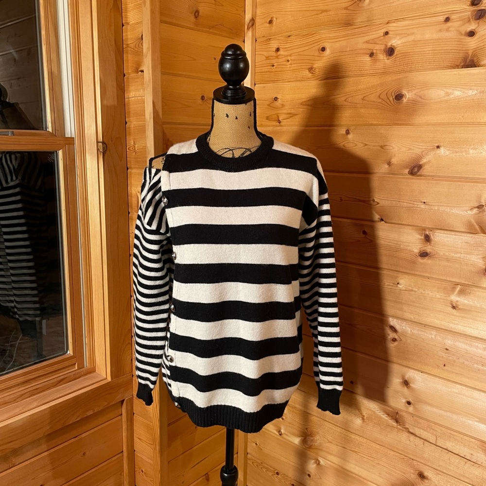 Black and White Striped Sweater
